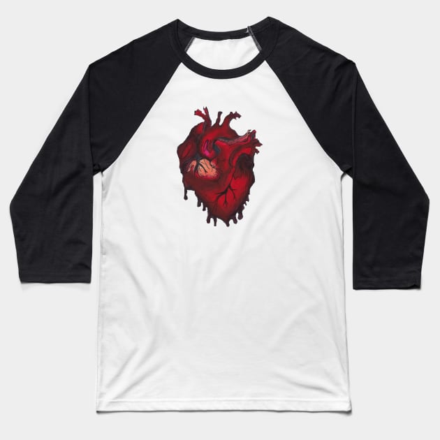 watercolor melting heart Baseball T-Shirt by embyaiy